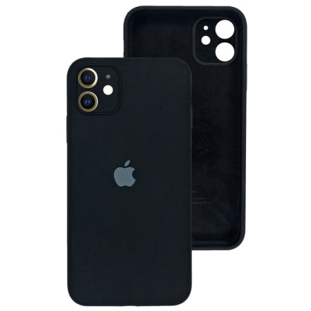 Чехол-силикон оригинал Square Cover Soft Matte Full Camera iPhone 11 (Черный/Black) (Класс А)