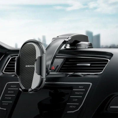 Автодержатель Borofone BH73 Charm press type center console car holder черный