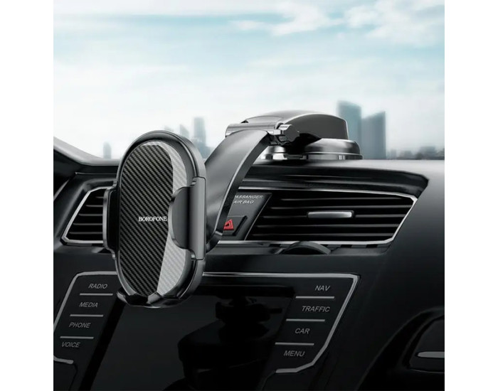 Автотримач Borofone BH73 Charm press type center console car holder чорний