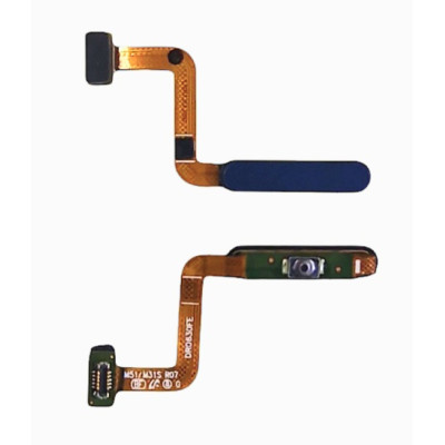 Шлейф для Samsung M31s, M317, M51, M515 кнопки включення, сканер відбитка синій оригінал