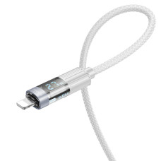 Кабель USB-C Borofone BU46 Basic PD27W Type-C to Lightning with display 1.2m Сірий