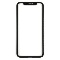 Стекло фронтальное c OCA-пленкой iPhone 11, черное с рамкой