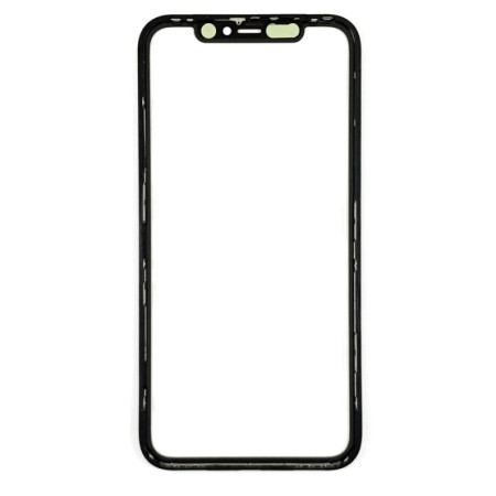 Стекло фронтальное c OCA-пленкой iPhone 11, черное с рамкой