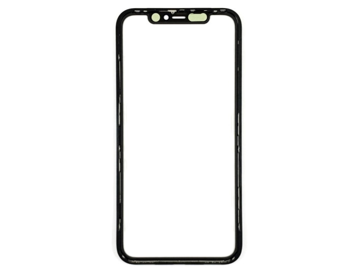 Скло фронтальне c OCA-пленкой iPhone 11, чорне з рамкою