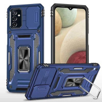 Чехол-Ударопрочный Camshield Army Ring Samsung Galaxy S21 FE (Темно-синий / Dark Blue)
