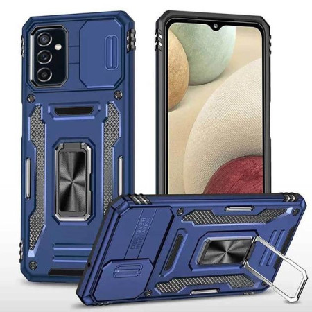 Чехол-Ударопрочный Camshield Army Ring Samsung Galaxy S21 FE (Темно-синий / Dark Blue)