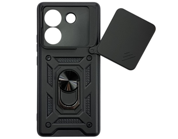 Чохол-Ударостійкий Camshield Serge Ring Xiaomi Poco M7 Pro 5G, чорний