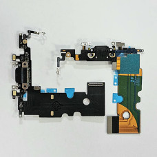Шлейф для iPhone 8/SE 2020/SE 2022, коннектора зарядки, с микрофоном, черный (Класс B)