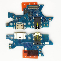 Шлейф для Samsung A750, A7 - 2018, коннектора наушников, коннектор зарядки (Класс А)