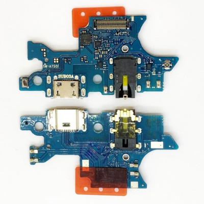 Шлейф для Samsung A750, A7 - 2018, конектора навушників, Конектор зарядки