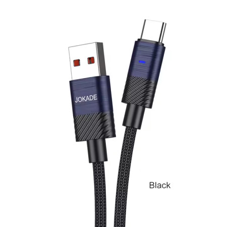 Кабель USB  Jokade JA031 SHUWU Type-C  Smart Power-Off fast charging data cable (5A/1.2m) чорний