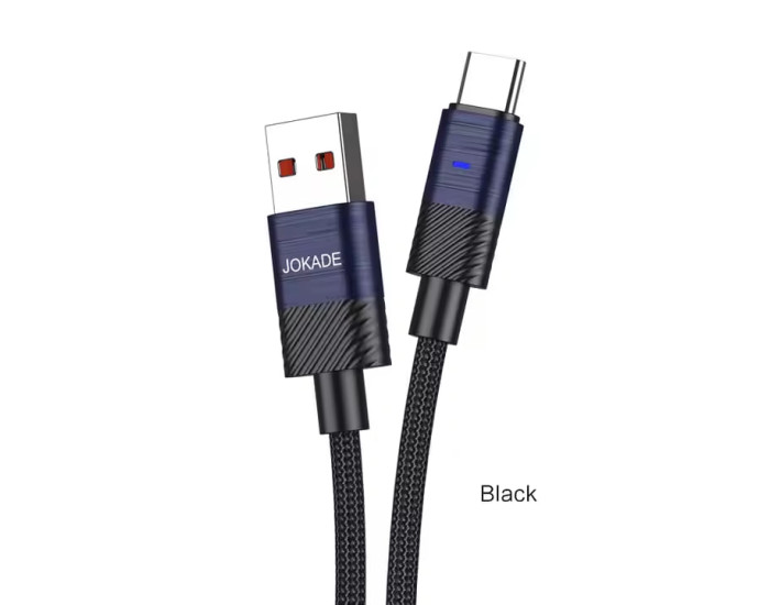 Кабель USB  Jokade JA031 SHUWU Type-C  Smart Power-Off fast charging data cable (5A/1.2m) чорний