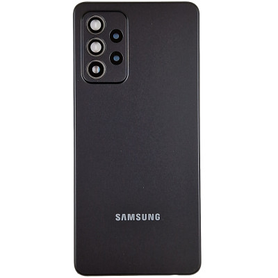 Задня панель корпуси для Samsung A525F Galaxy A52, з склом камери, чорна