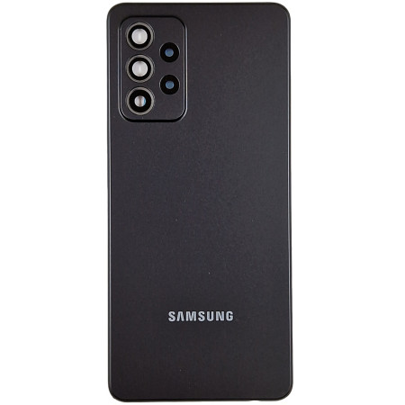 Задняя панель корпуса для Samsung A525F Galaxy A52, со стеклом камеры, черная (Класс D)
