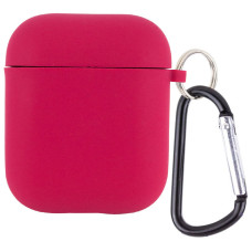 Чехол для AirPods Full Soft Matte Microfiber, Rose Red (Класс А)