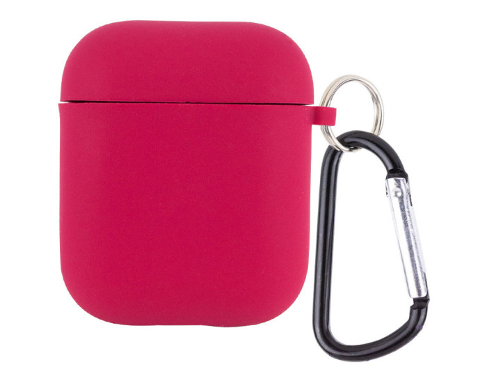 Чехол для AirPods 1/2 Full Soft Matte Microfiber, Rose Red