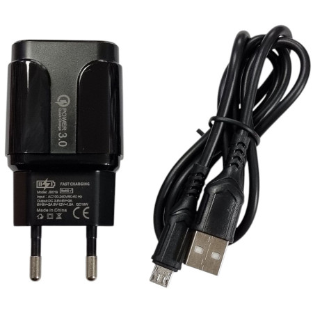 Сетевое зарядное устройство Jokade JB020 HAOQIANG (QC3.0 18W) с кабелом Micro-USB черный
