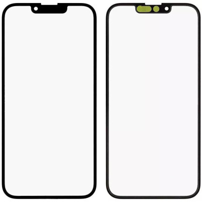 Скло фронтальне c OCA-пленкой iPhone 13 / 13 Pro, чорне, оригінал Mitsubishi