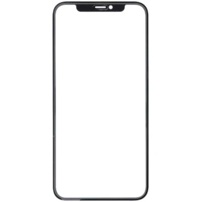 Скло фронтальне c OCA-пленкой iPhone 12 Pro Max, чорне, оригінал, Mitsubishi