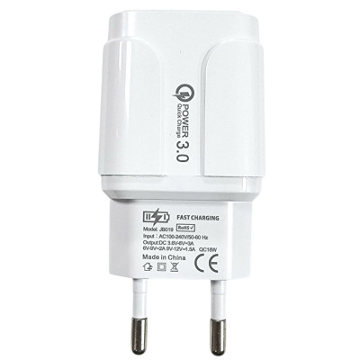 Мережеве зарядний пристрій Jokade JB019 HUITU QC3.0 18W Білий