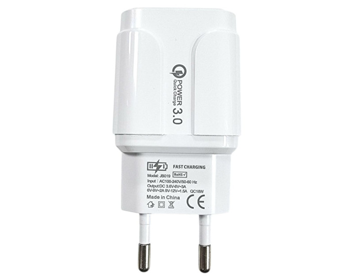 Мережеве зарядний пристрій Jokade JB019 HUITU (QC3.0 18W) Білий