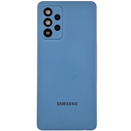 Задняя панель корпуса для Samsung A525F Galaxy A52, со стеклом камеры, синяя