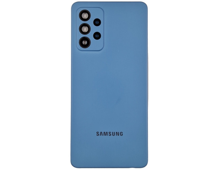 Задняя панель корпуса для Samsung A525F Galaxy A52, синяя со стеклом камеры