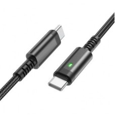 Кабель USB-C Borofone BU38 PD 60W LED charging indicator 1.2m Type-C to Type-C- чорний