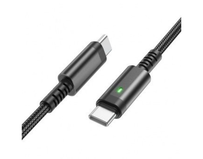 Кабель USB-C Borofone BU38 PD LED charging indicator Type-C to Type-C (60W/1.2m) черный