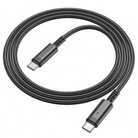 Кабель USB-C Borofone BU38 PD 60W LED charging indicator 1.2m Type-C to Type-C- чорний