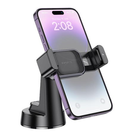 Автодержатель Borofone BH107 механический крепеж на стекло или панель Black