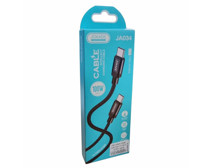 Кабель USB-C Jokade JA034 QIANFAN Type-C to Type-C PD100W, чорний