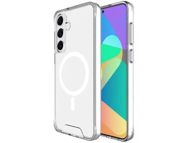 Чехол-силикон Space Magnetic Wireless Charge Samsung S24 FE Прозрачный