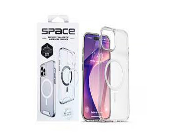 Чехол-силикон Space Magnetic Wireless Charge iPhone 13 Pro Прозрачный
