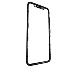 Скло фронтальне c OCA-пленкой iPhone 11, чорне з рамкою, оригінал, Mitsubishi