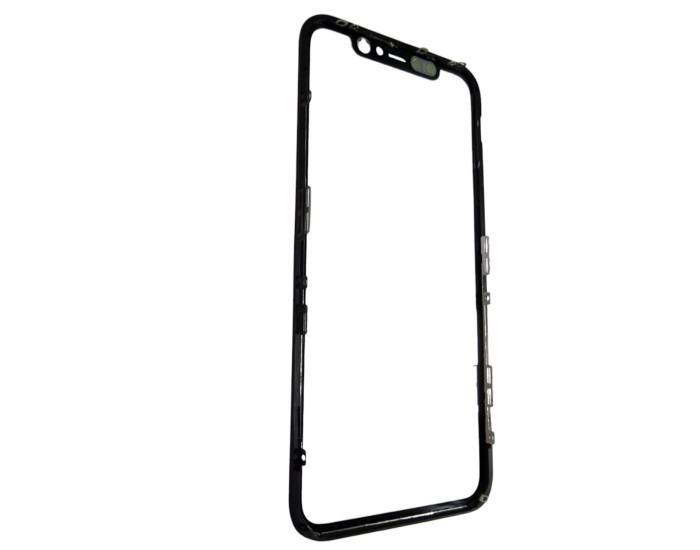 Скло фронтальне c OCA-пленкой iPhone 11, чорне з рамкою, оригінал, Mitsubishi