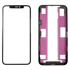 Стекло фронтальное c OCA-пленкой iPhone 11 Pro, черное + рамка, оригинал, Mitsubishi