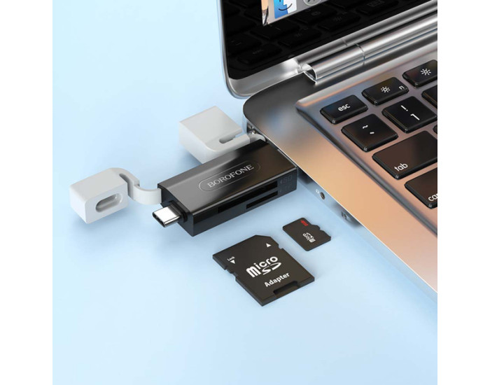 Картридер (Card Reader) Borofone DH9 Wisdom 2-in-1 USB/Type-C 2.0
