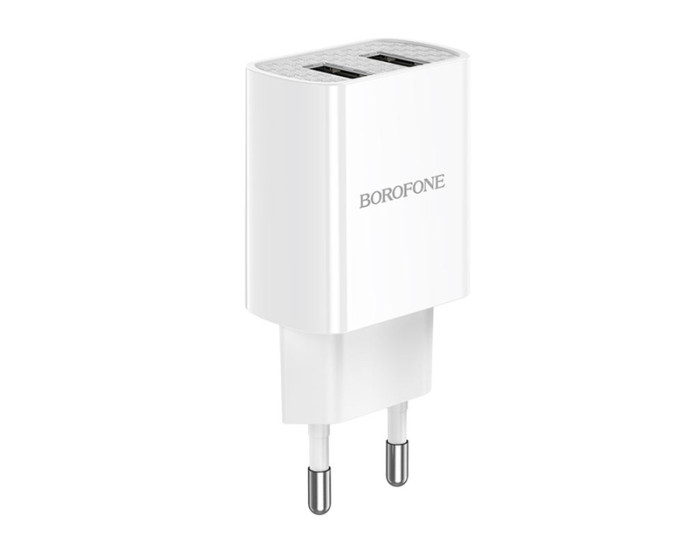 Мережеве зарядний пристрій Borofone BA53A Powerway 2USB/2.1A White