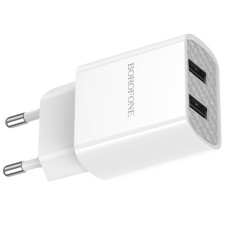Мережеве зарядний пристрій Borofone BA53A Powerway 2USB/2.1A White