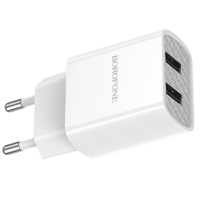 Сетевое зарядное устройство Borofone BA53A Powerway 2USB/2.1A White