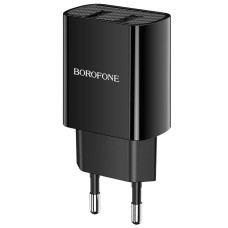 Мережеве зарядний пристрій Borofone BA53A Powerway 2USB/2.1A Black