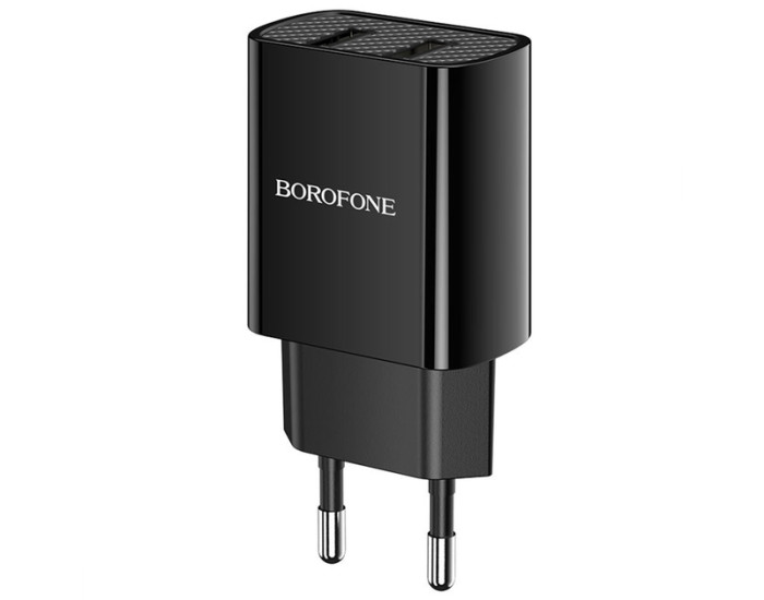 Мережеве зарядний пристрій Borofone BA53A Powerway 2USB/2.1A Black