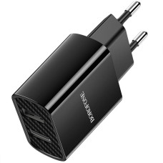 Мережеве зарядний пристрій Borofone BA53A Powerway 2USB/2.1A Black