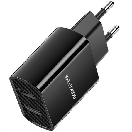 Сетевое зарядное устройство Borofone BA53A Powerway 2USB/2.1A Black