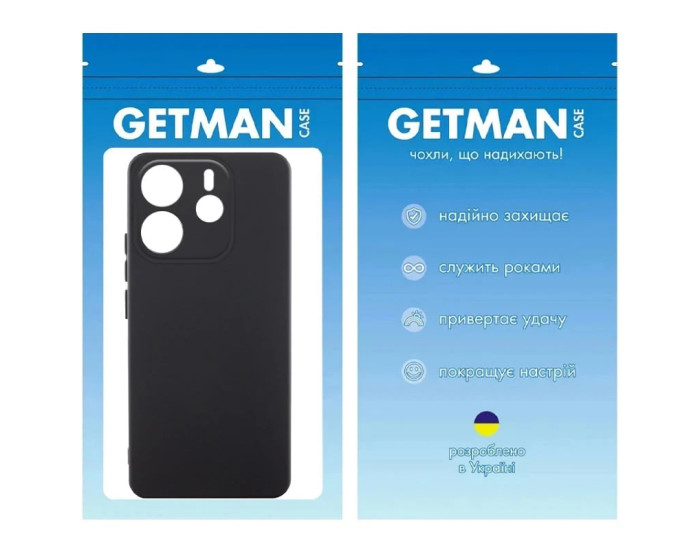 Чохол-силікон Getman Liquid Silk Full Camera Xiaomi Redmi Note 14 4G, чорний