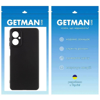 Чехол-силикон GETMAN Liquid Silk Full Camera для Motorola Moto G14, (Черный / Black)