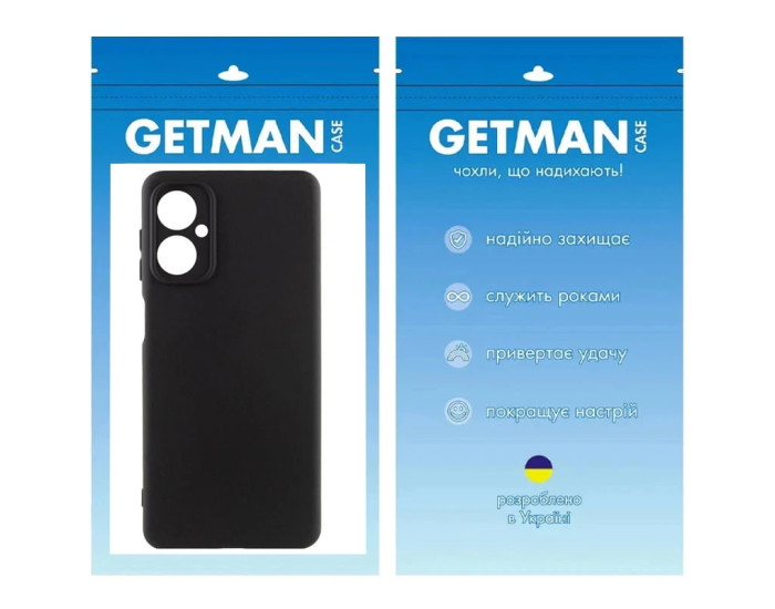 Чехол-силикон GETMAN Liquid Silk Full Camera Motorola Moto G14, черный