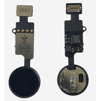 Шлейф для iPhone 7, iPhone 7 Plus, iPhone 8, iPhone 8 Plus, кнопки Home, черный, с пластиком, без сканера отпечатков пальца