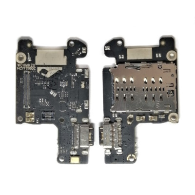 Шлейф для Xiaomi Mi 9T, Mi 9T Pro, Redmi K20, Redmi K20 Pro, мікрофона, конектора зарядки, з SIM-конектором, high copy